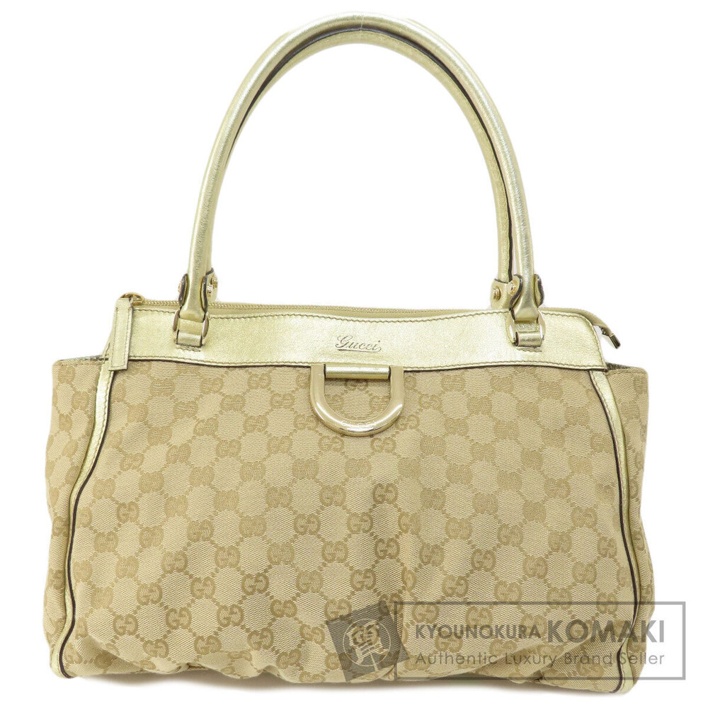 Gucci GG Canvas Abbey Tote Bag Beige Gold